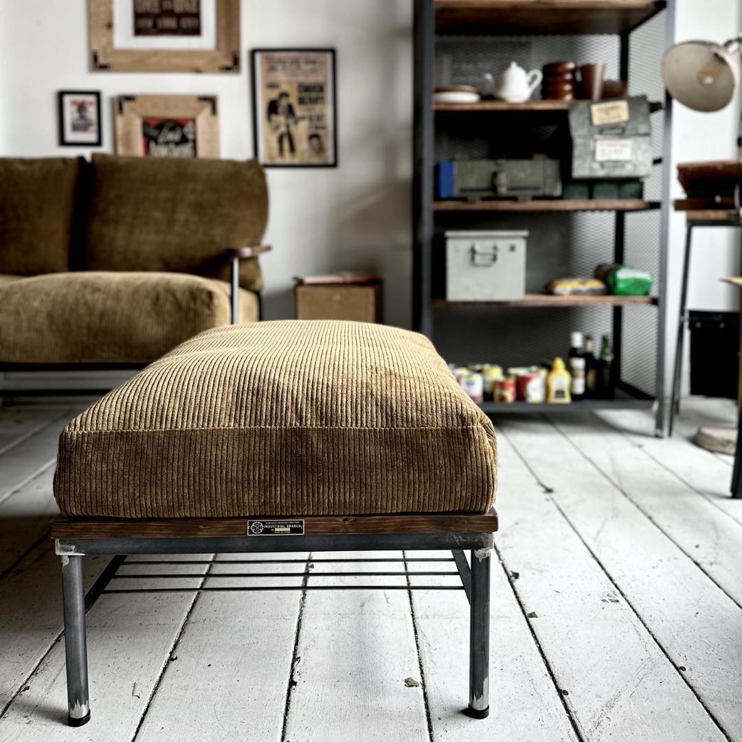 ★週末セール★インダストリアルブランチ【オットマンソファ（展示品）】アイアン