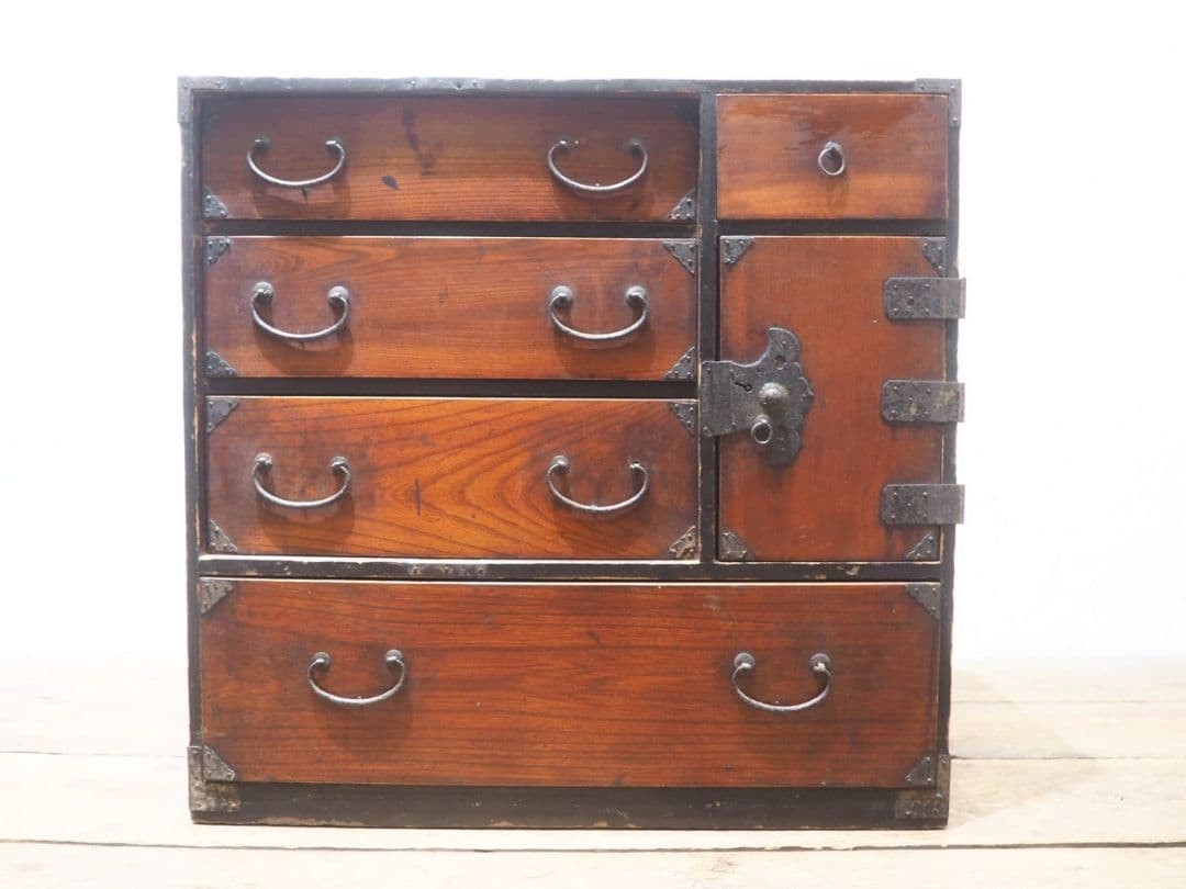 1256 アンティーク　小箪笥　棒タンス　収納棚　骨董　レトロ　インテリア