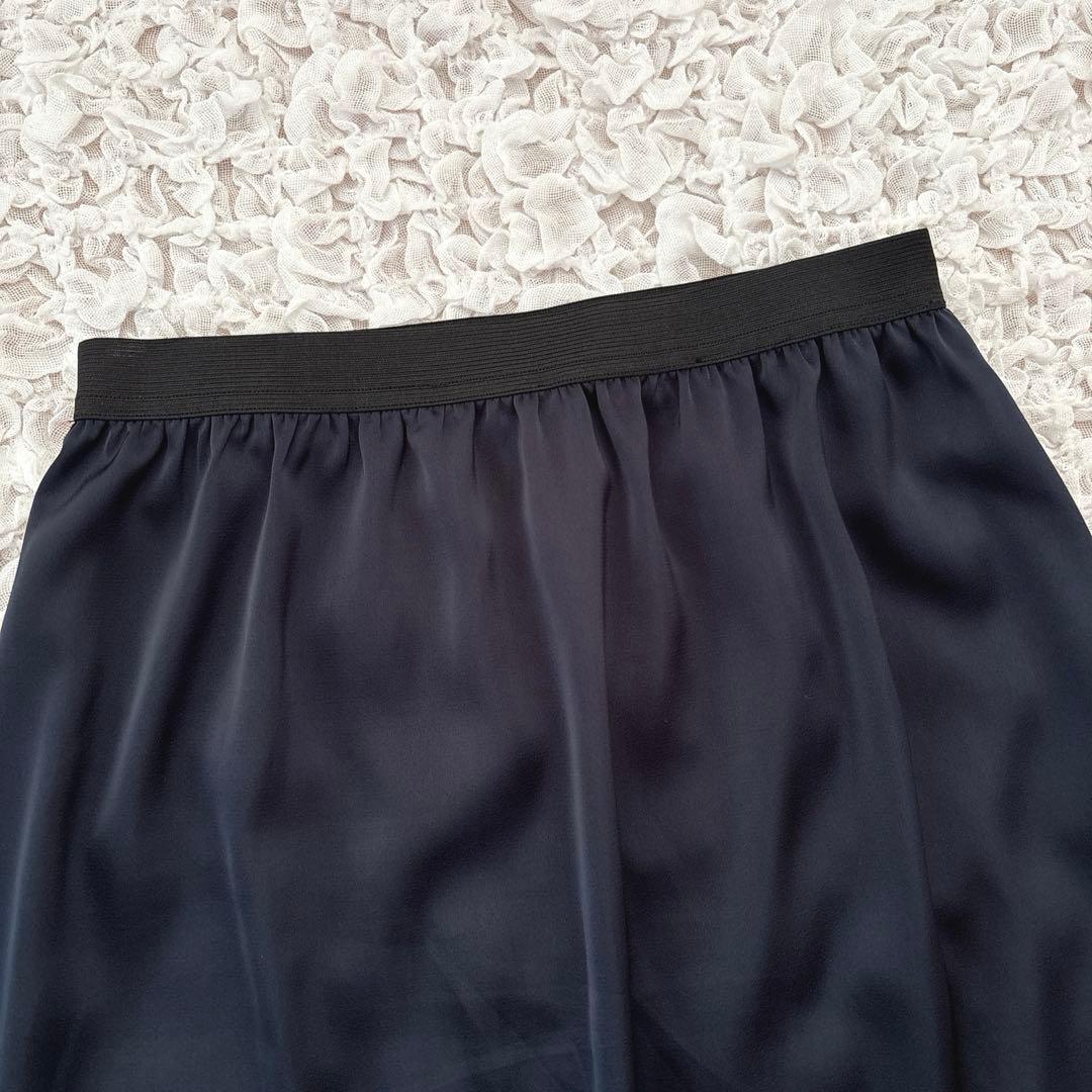 2025 machatt レースサテンスカート　ネイビー