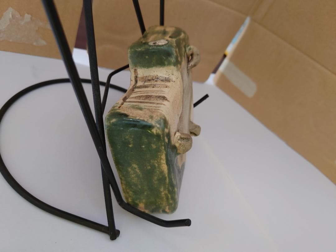 ★美濃　織部焼★青織部三環足向付★桃山時代★骨董品☆