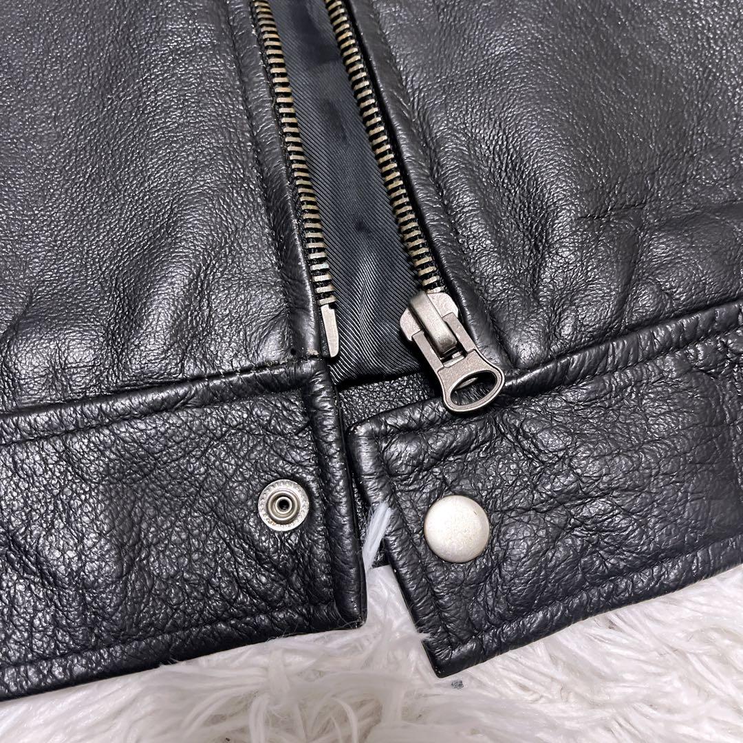 美品 Woolrich ウールリッチ レザージャケット 本革 シング ブラック