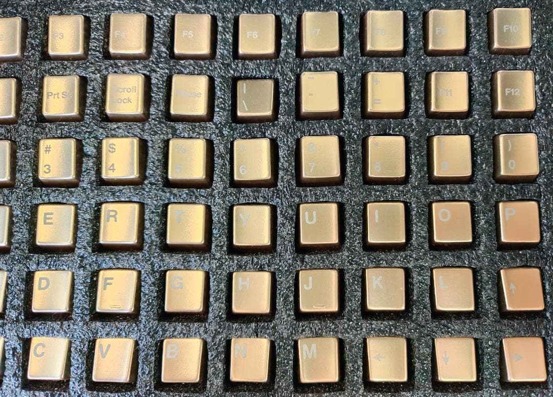 awekeys satin goldフルメタルキーキャップセット