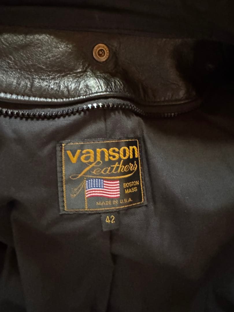 VANSON バンソン B 黒 42シングルライダース 革ジャン