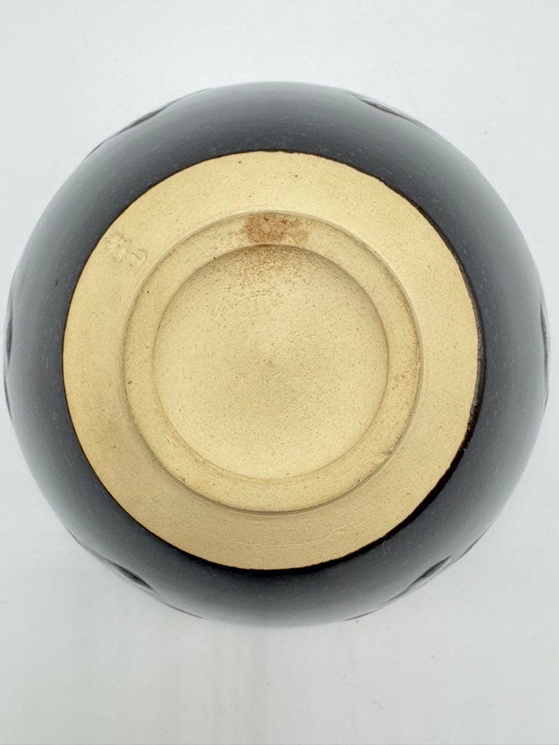 草山作　天目茶碗　覆輪付き　銀覆輪