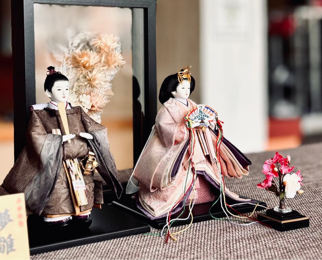 【シーズン終了特価】【新品未使用】【正絹暈し染芥子親王】【立ち雛】