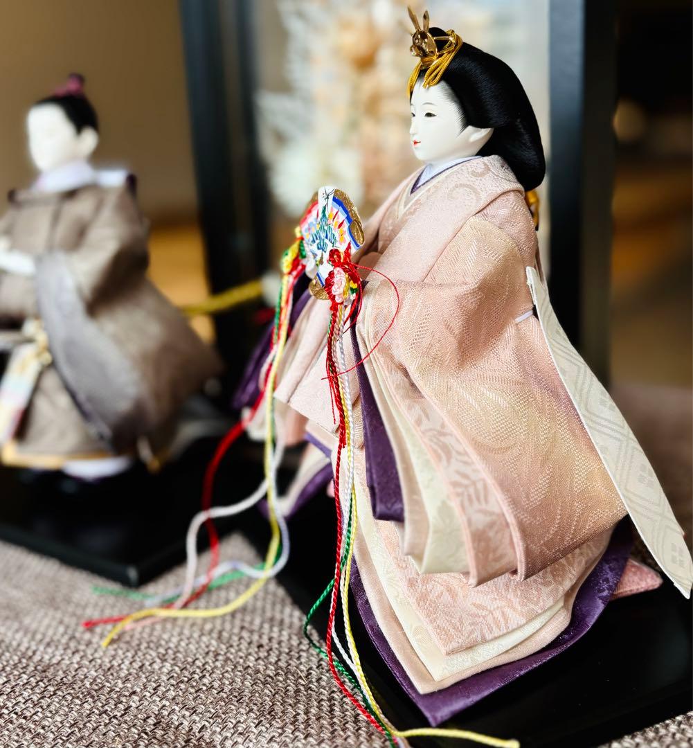 【シーズン終了特価】【新品未使用】【正絹暈し染芥子親王】【立ち雛】