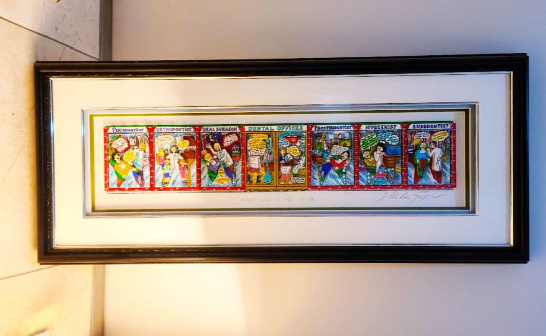 【美品】チャールズ・ファジーノDental Offices パステル画 額特注