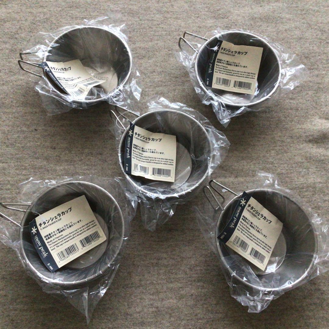 【新品】スノーピーク　5個セット　チタンシェラカップ