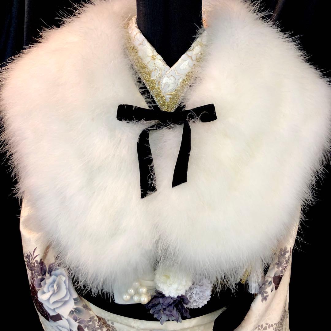 ■モノトーン系■白振袖■薔薇■正絹振袖フルセット■成人式■振袖一式