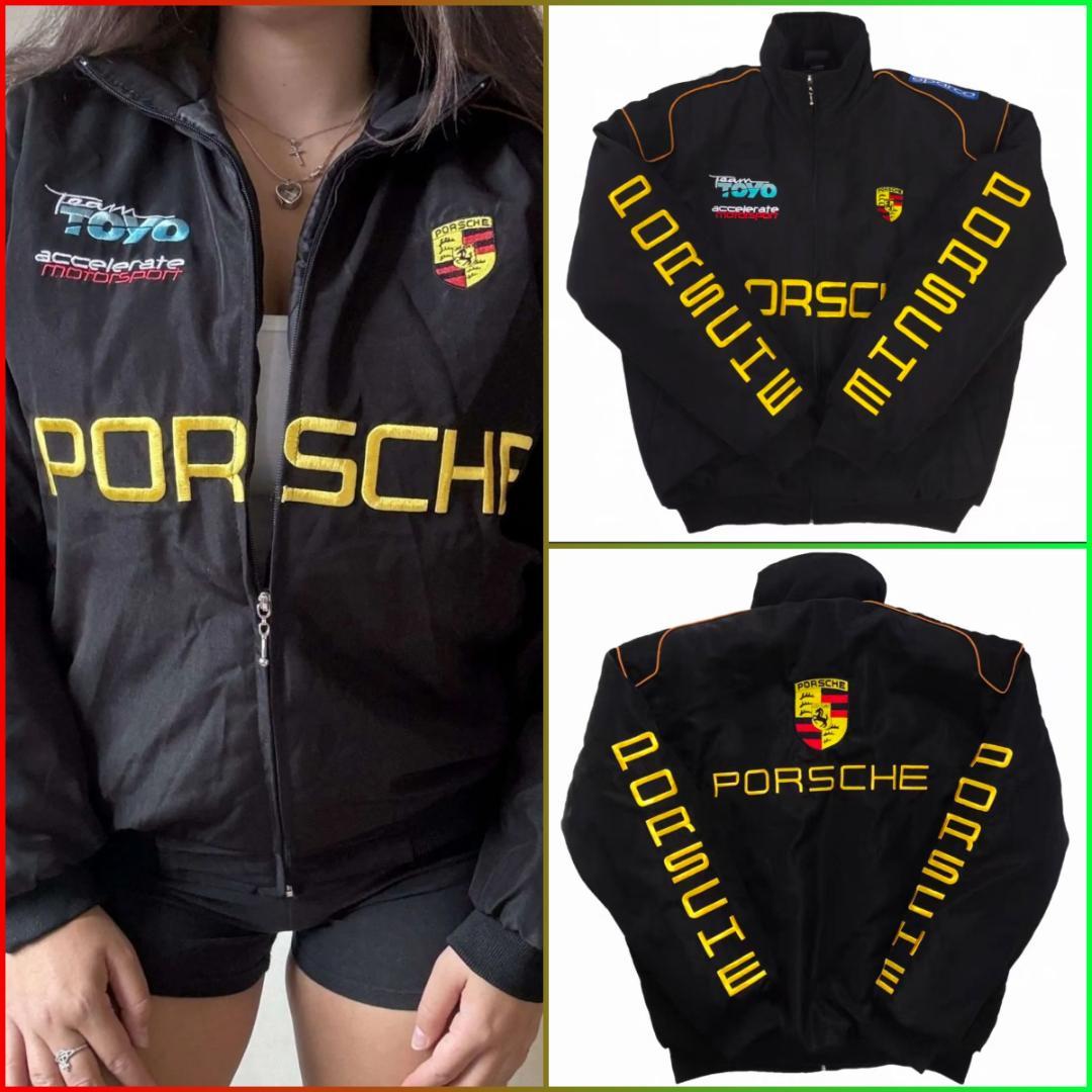 新品 PORSCHE F1 レーシングジャケットブルゾン 刺繍 中綿 男女兼用