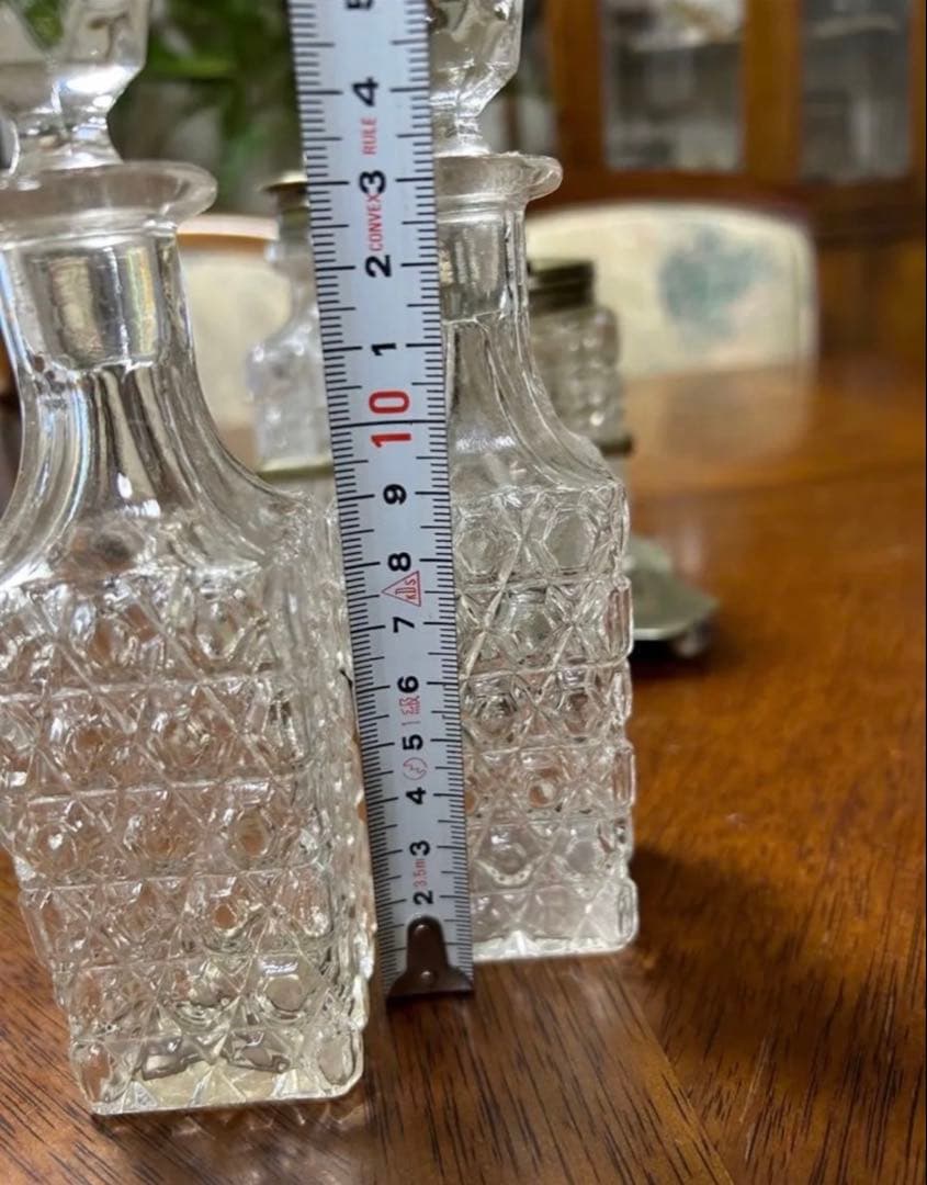 英国アンティーク　ガラス製調味料入れ