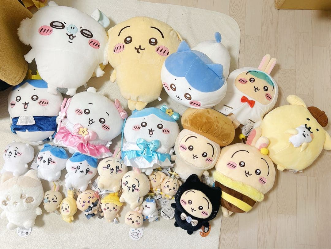 ちいかわぬいぐるみまとめ売り。うさぎ、ちいかわ、ハチワレぬいぐるみ。
