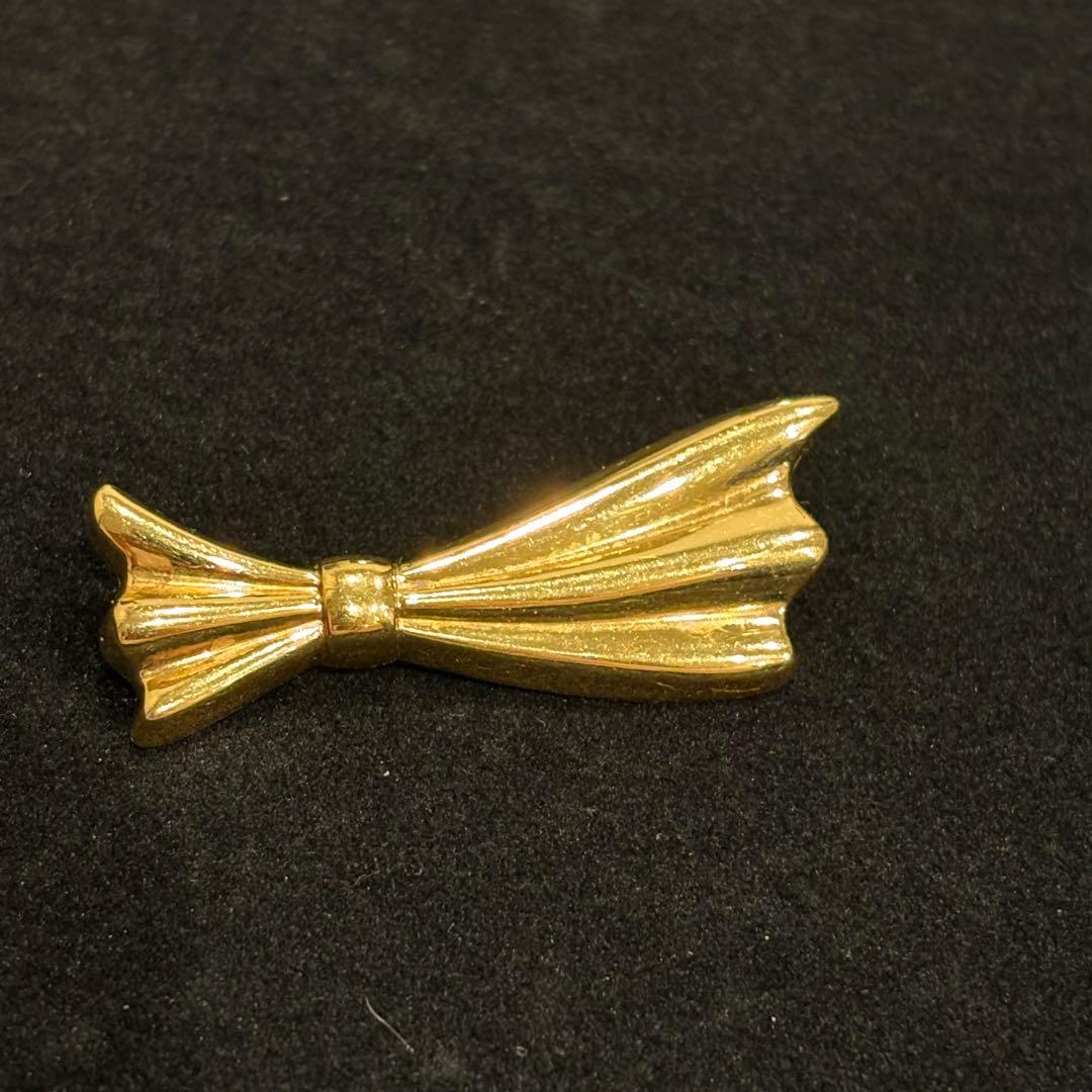 K18 ブローチ　リボン　レトロ