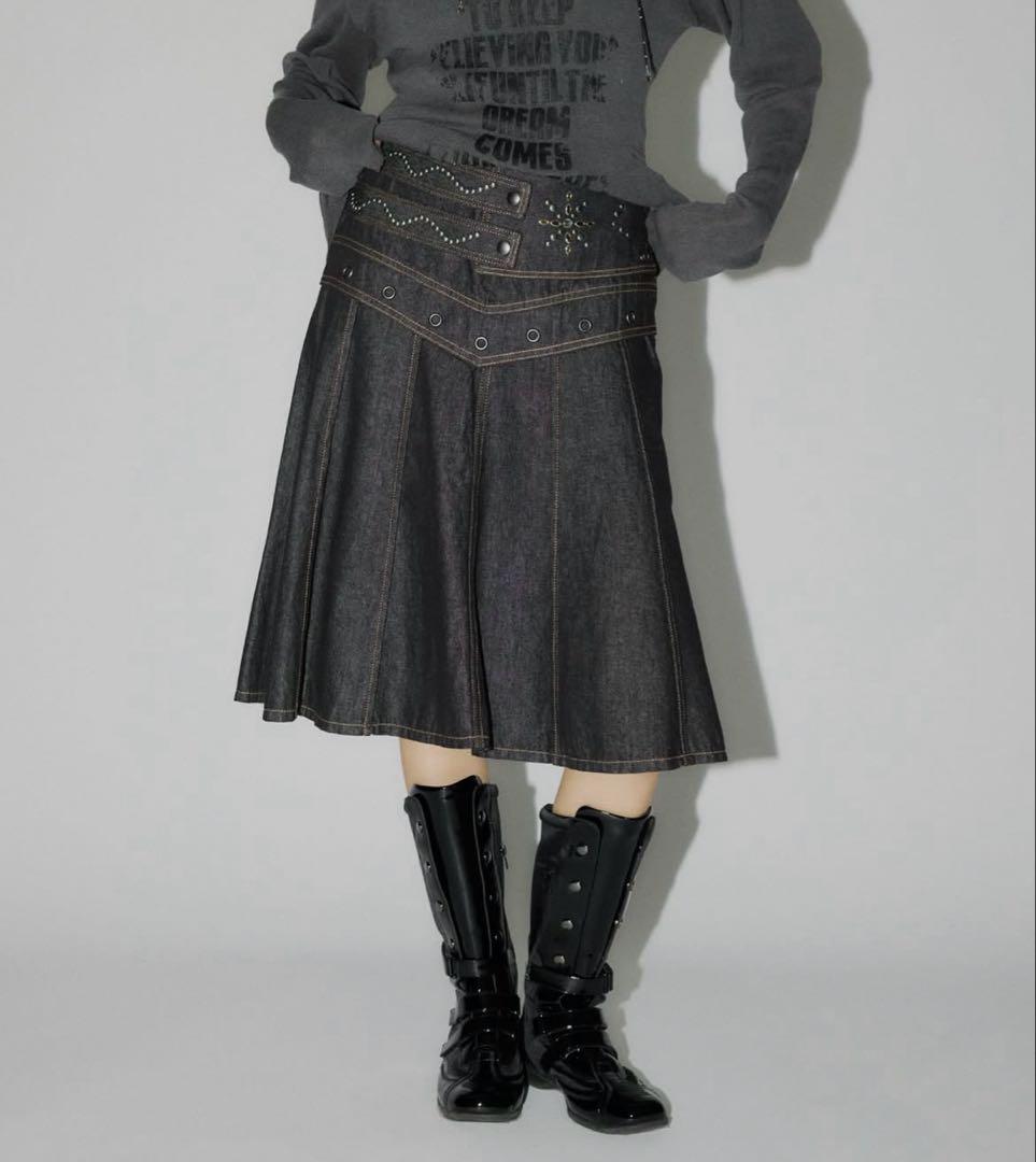 デニム ミディスカート