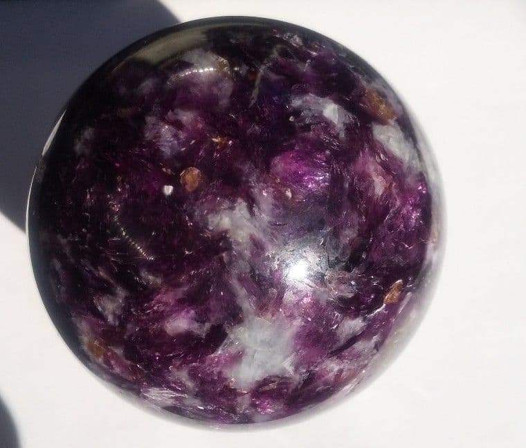 レピドライトシリカ スフィア　クリスタル台座付き