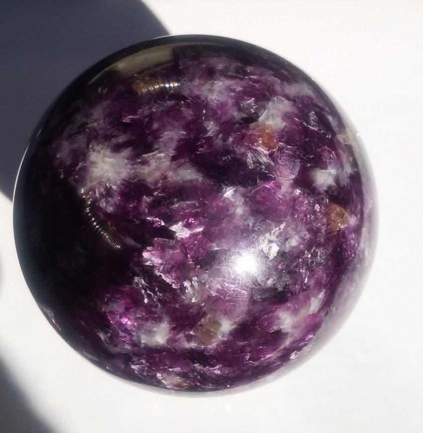 レピドライトシリカ スフィア　クリスタル台座付き