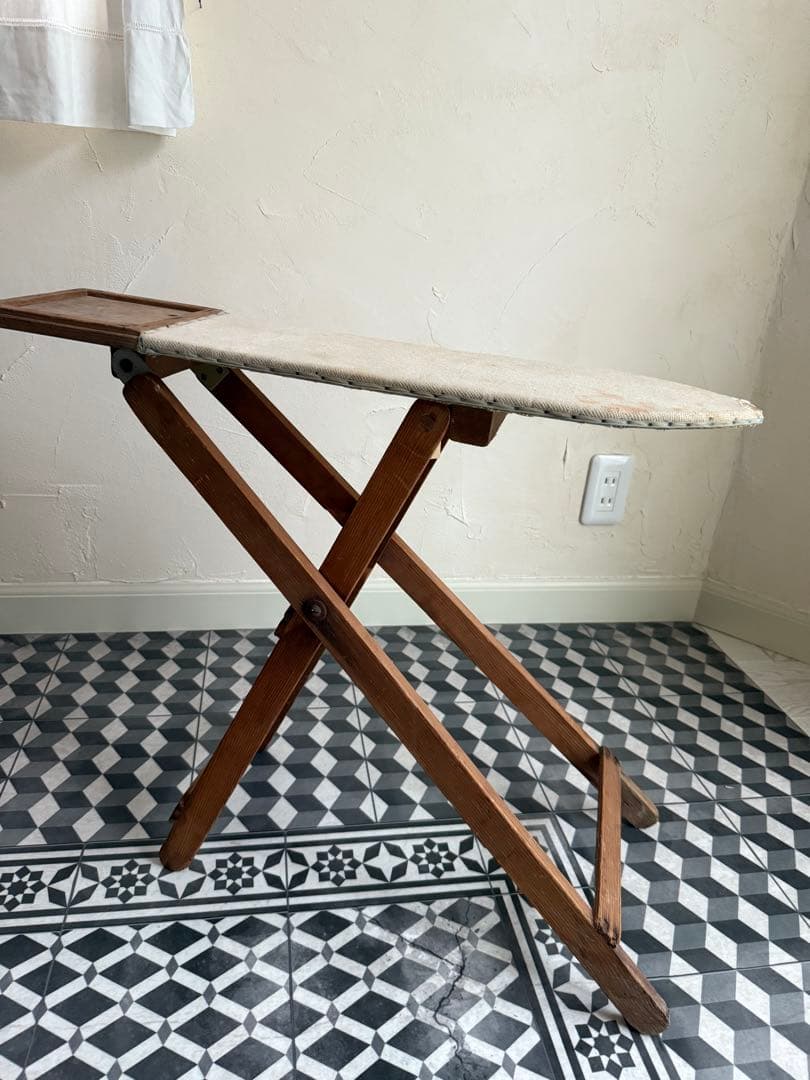 アンティーク おままごと アイロン台 セット ミニアイロン 洗濯ばさみ　フランス