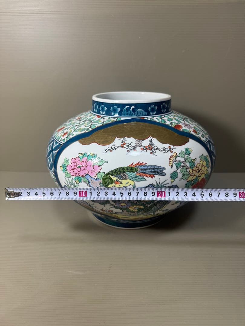 2189 金龍窯　博山作　花鳥　花瓶