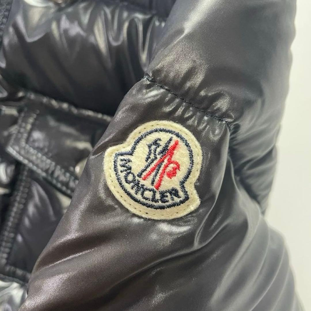 高級感✨モンクレール ロンパース ダウン サイズ80 子供服 黒 ロゴ入り 美品