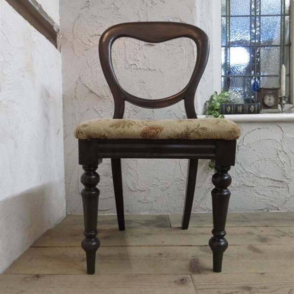 イギリス アンティーク 家具 バルーンバックチェア 椅子 イス 英国 4663d