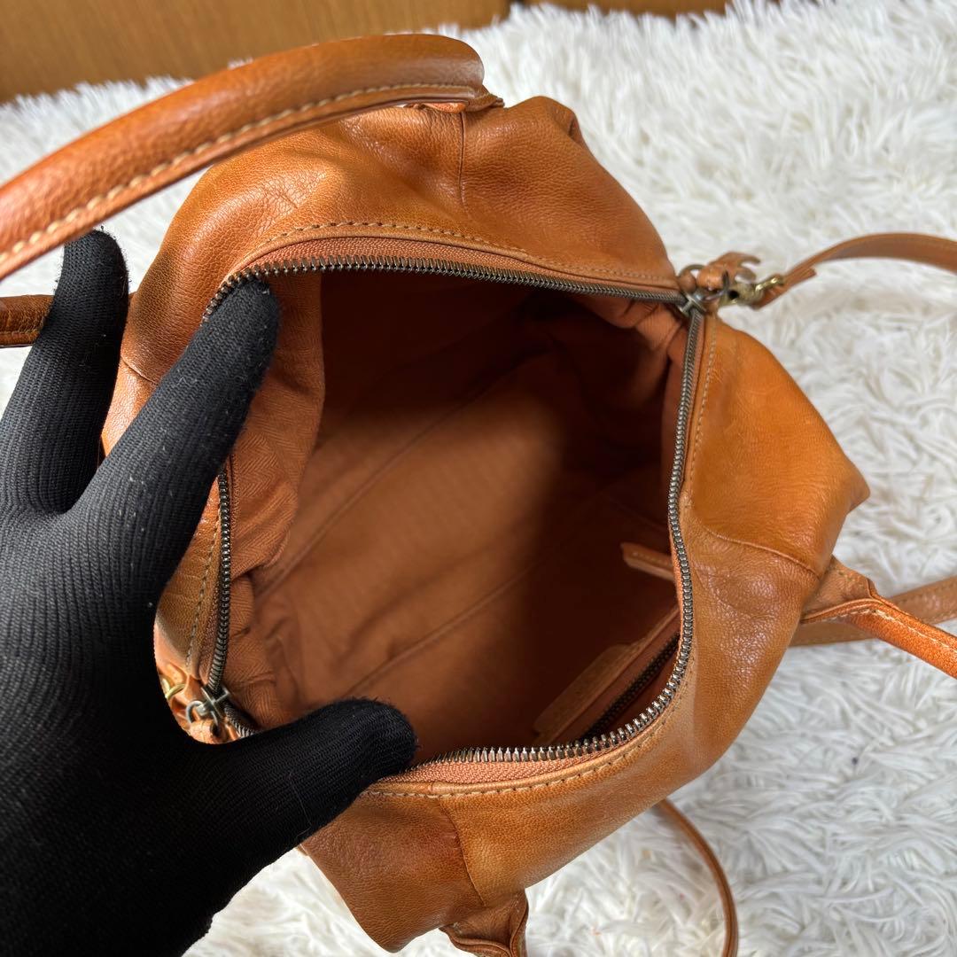 ✨️美品 genten 2WAY ショルダーバッグ ヌメ革 斜めがけ レザー