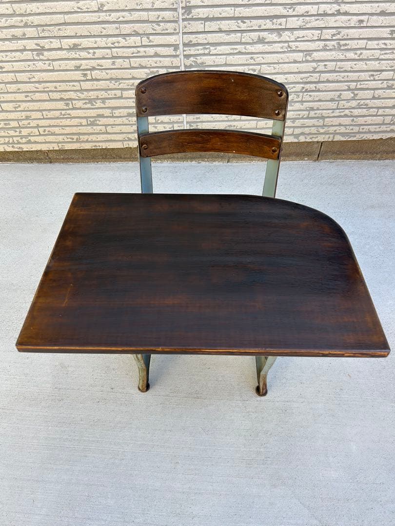 アンティーク　学校　机　椅子　セット　希少　レトロ　アメリカンカントリー