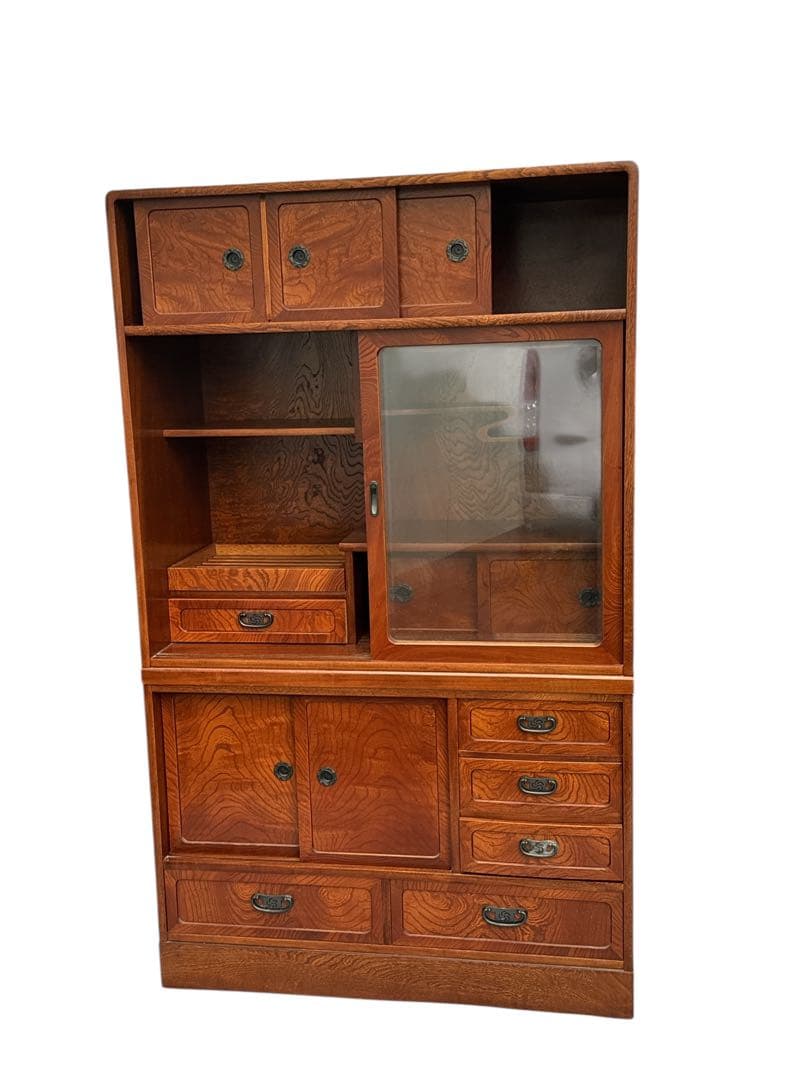 【美品】茶箪笥　昭和レトロ　箪笥　飾り棚　カップボード　茶室棚