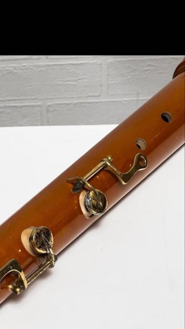 Zen-On 木製 バスリコーダー ケース付 管体美品 経年劣化あり