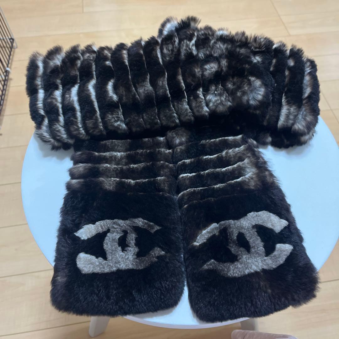 極美品 シャネル　ココマーク　オリラグ　ファー