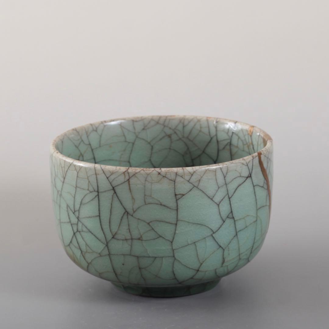 青磁 氷裂文 茶碗 古美術 古道具 茶道具