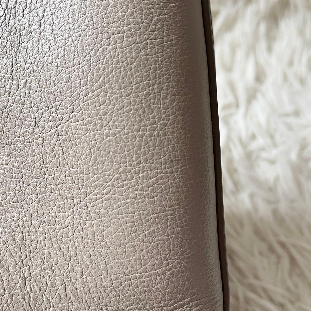 J&M DAVIDSON　クイバー バケット　ハンドバッグ　レザー　ベージュ