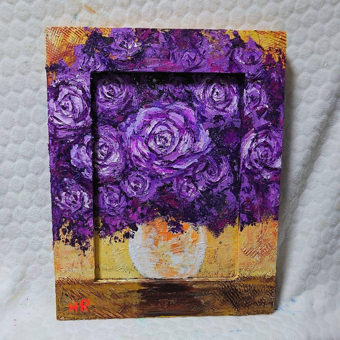 油絵 絵画 【森の白い花道】