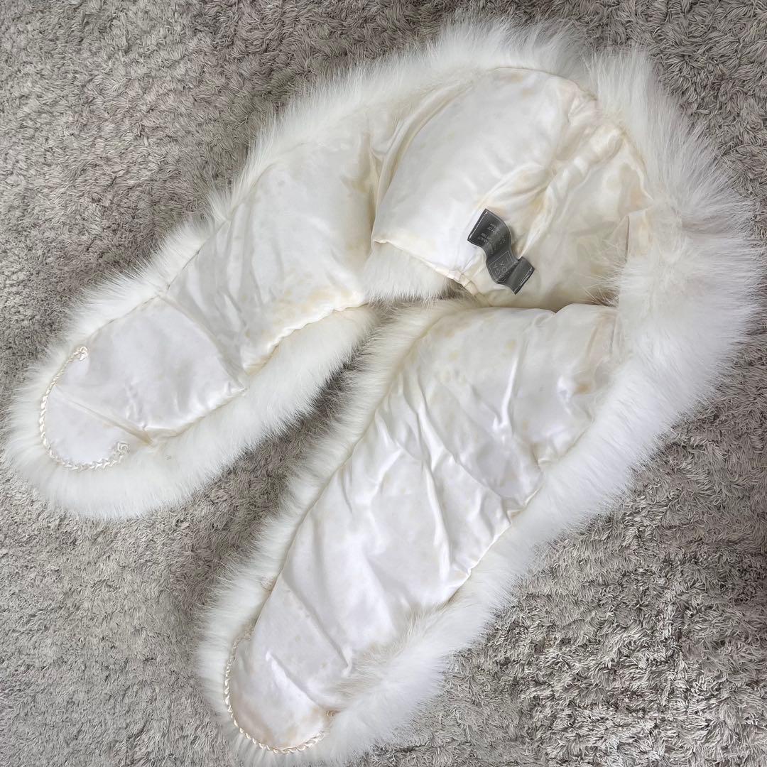 肉厚 SAGA FOX サガ 最高級 フォックスファー ショール 成人式 純白