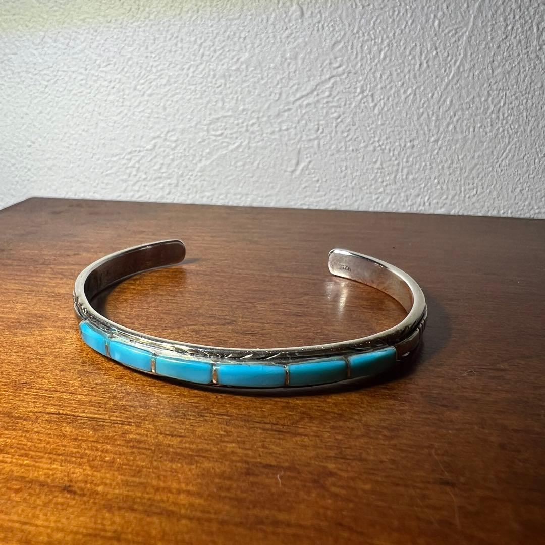 インディアンジュエリー　ターコイズ　シルバー　バングル　925