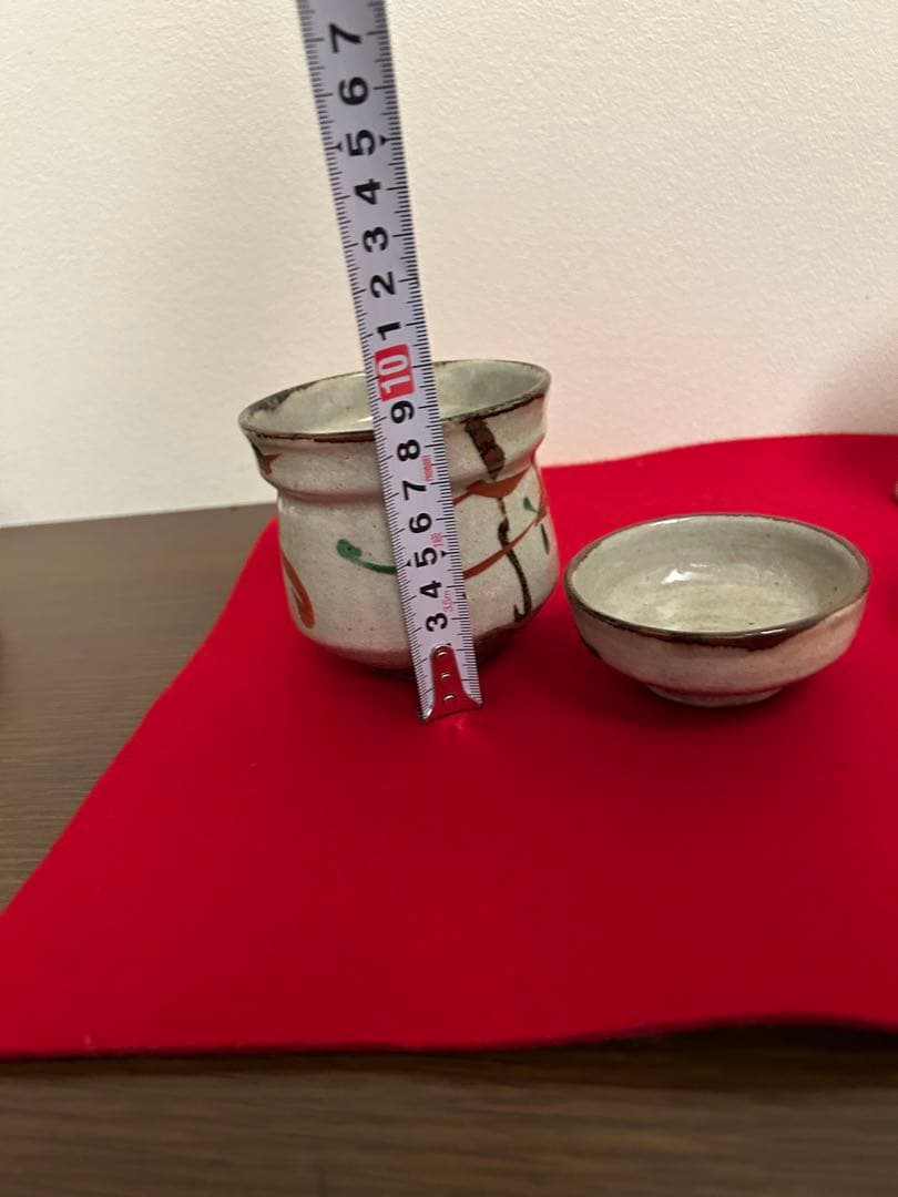 藤本能道作赤絵　吸い物椀　五客