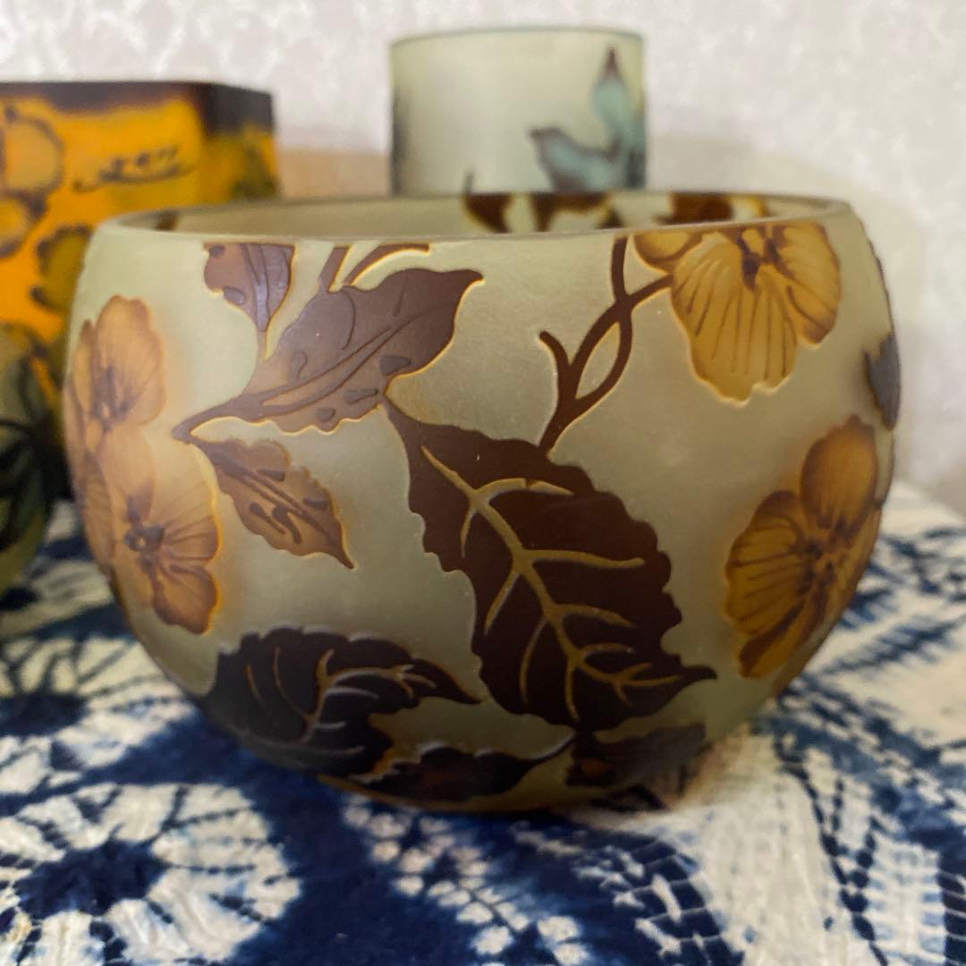 ガレ風？花瓶　ビアマグ　ガラス