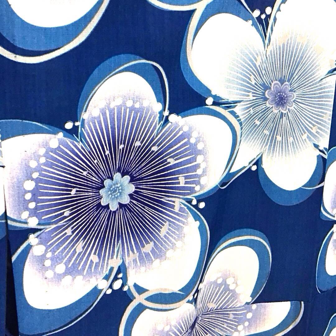 新品タグ付☆和風館☆浴衣☆夏小紋☆セオアルファ☆青色系☆匿名配送
