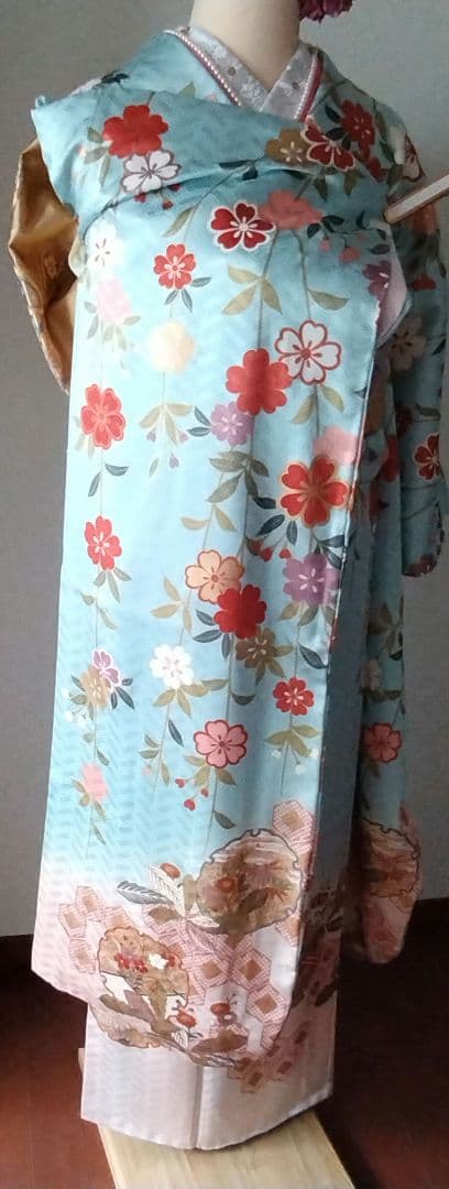 ☆応援価格☆368.小柄なお嬢様へ振袖7点セット　正絹フルセット　成人式　落款