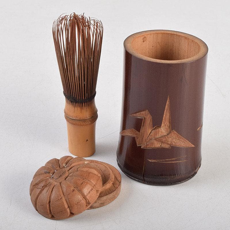 茶道具　古布　小さな茶箱　茶碗　香合など　八点　一式　仕覆付　C　R9394