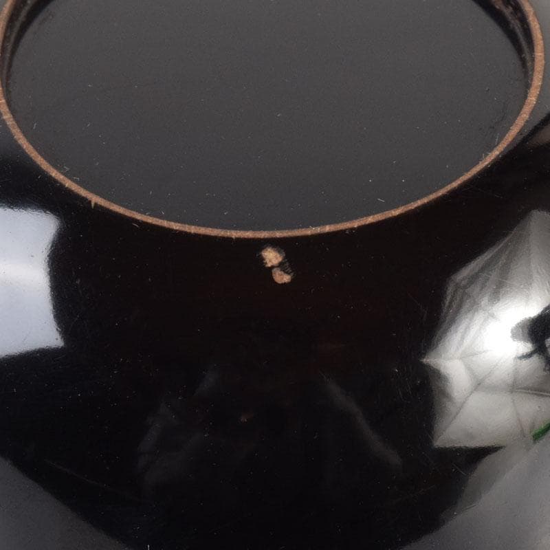 茶道具　黒漆　棗　仕覆付　時代箱　V　8357