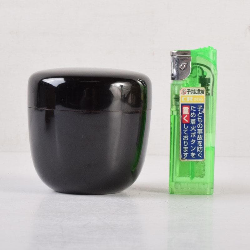 茶道具　黒漆　棗　仕覆付　時代箱　V　8357