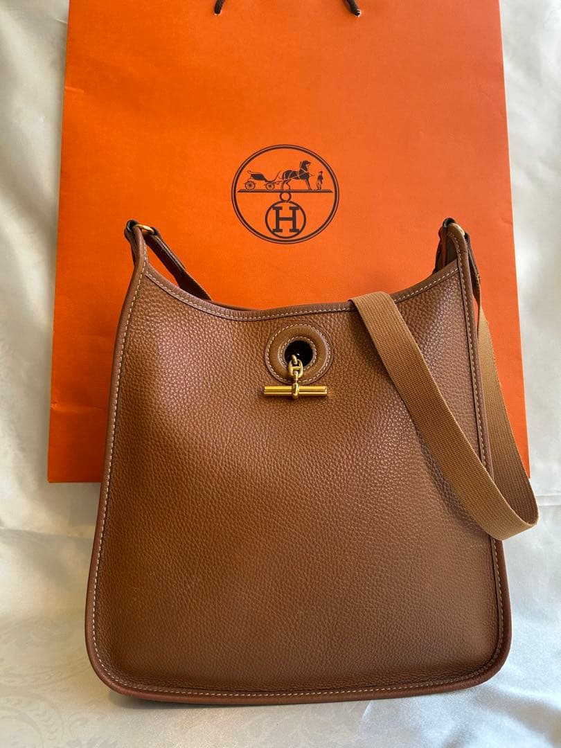 【SALE!】エルメス ヴェスパPM ブラウン×ゴールド金具