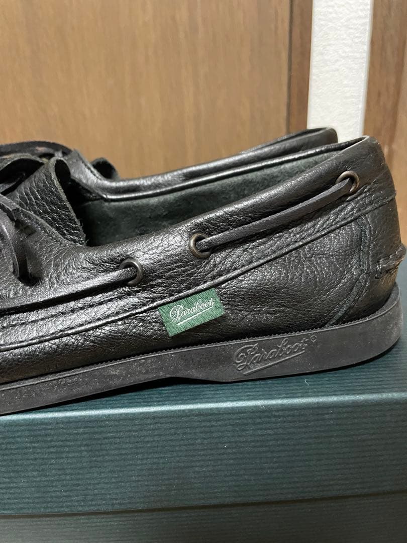 極美品★パラブーツ デッキシューズ★バース マリン★黒UK8