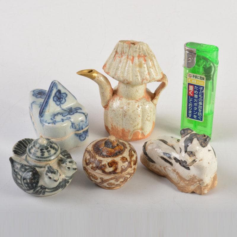 pipo 　鉄絵など　スンコロク　宋胡録　水滴　5点まとめて　C　6711