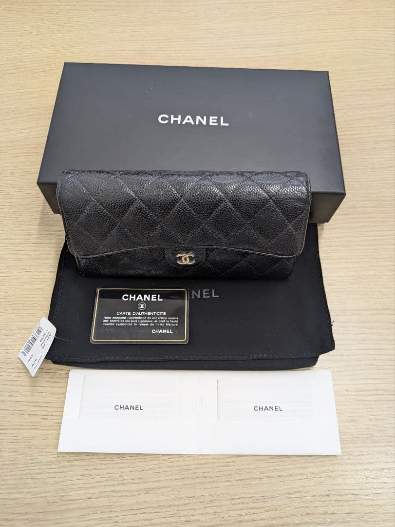 Momoセールシャネル クラシック ロング マトラッセ 二つ折り