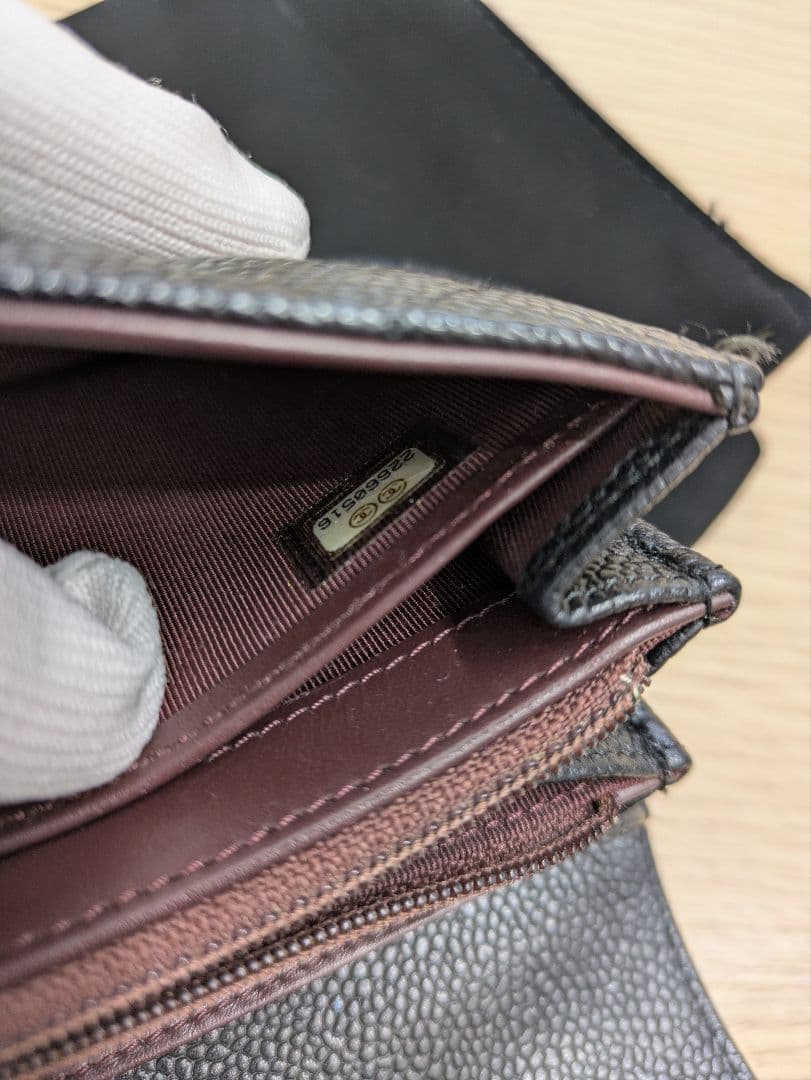 Momoセールシャネル クラシック ロング マトラッセ 二つ折り