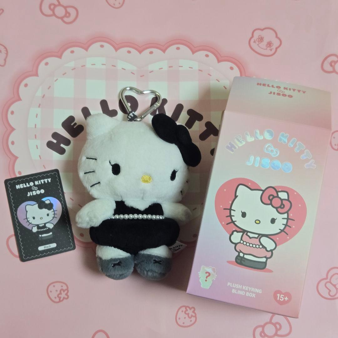 BLACKPINK ジス ハローキティぬいぐるみ キーホルダー ブラック