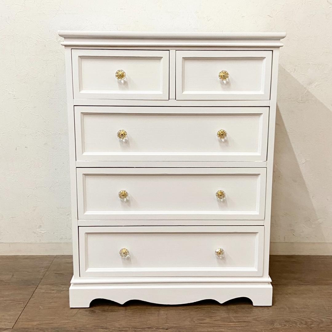 引越しSALE sora様　 専用　シャビー仕上げ　チェスト ４段５杯