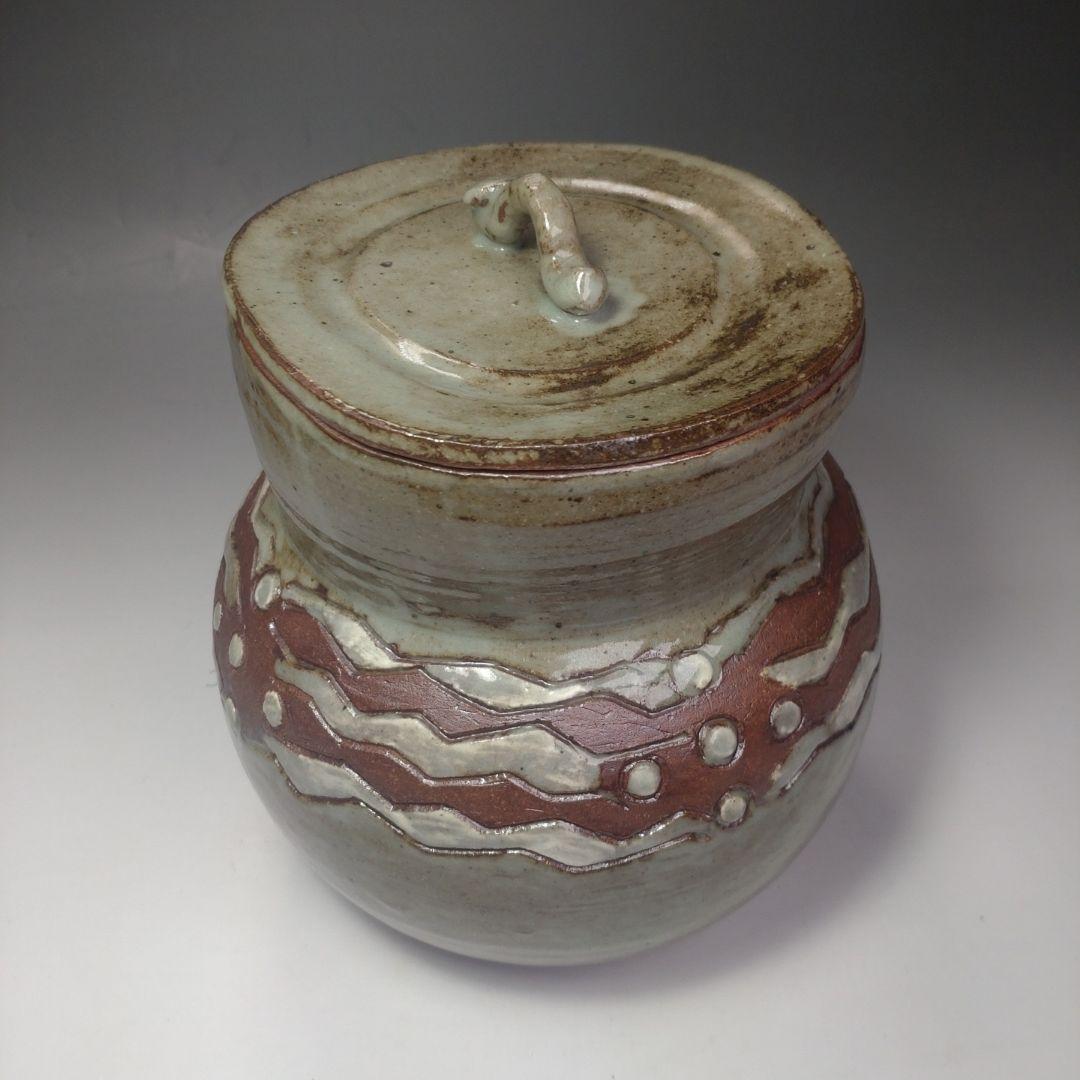 イ200 水指『◯山作　波文　水指　共箱』茶道具