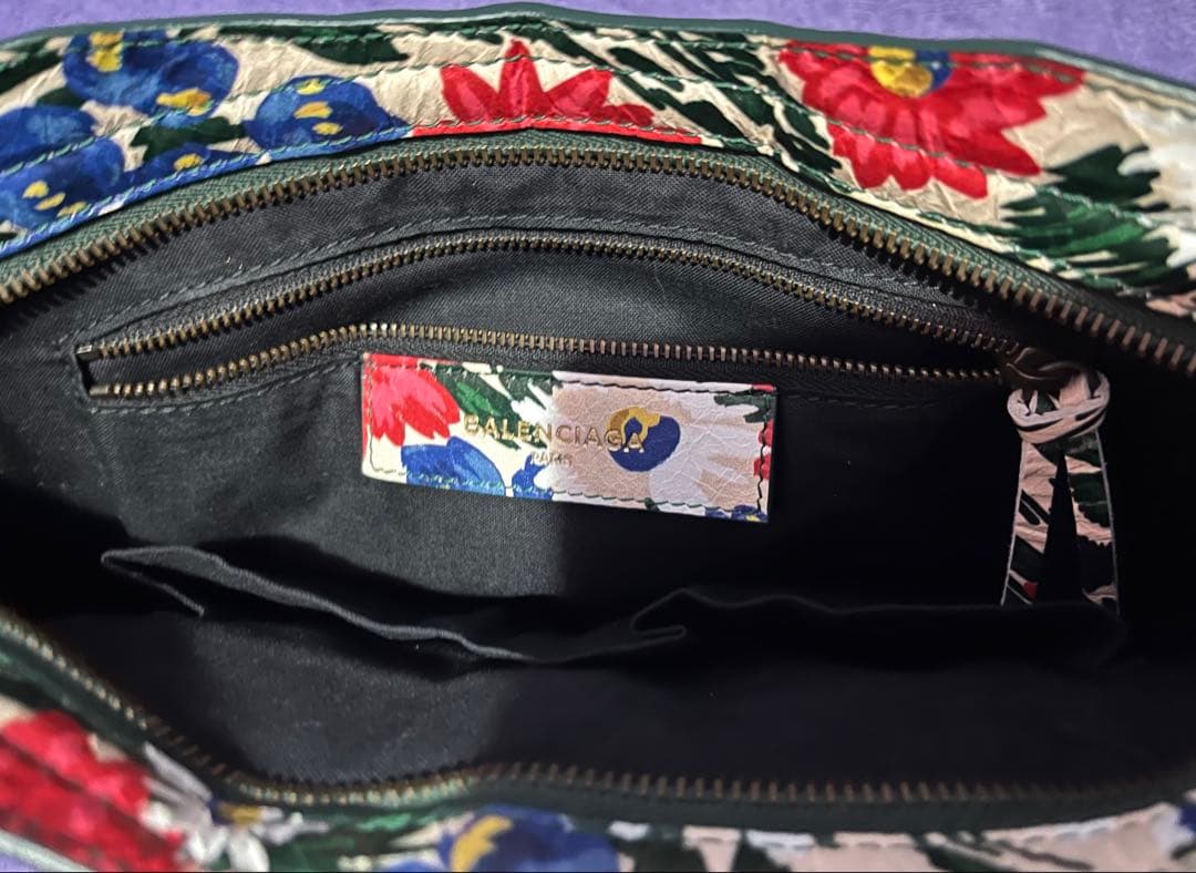 【美品】BALENCIAGA バレンシアガ フローラルプリント バッグ シティ